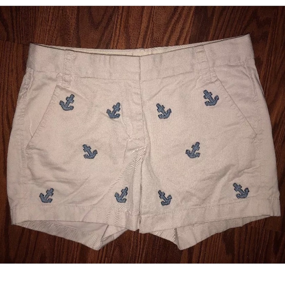 J. Crew Anchor Embroidered Chino Shorts